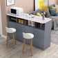 Contemporary Bar Dining Table Rectangle Wooden Counter Table