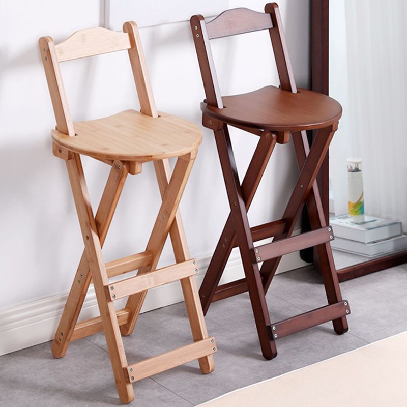 Solid Wood Dining Stools Contemporary Folding Bar Stools with Footrest Clearhalo 'Bar Furniture' 'Bar Stools' 'bar_stools' 'furn' 'furn_bar_stools' 'Furniture' 'Kitchen & Dining Furniture' 1200x1200_9c37ca3d-c538-4b66-8c33-a5140fd1cefc