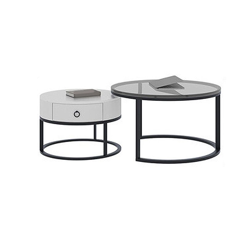 Modern Style Tempered Glass & Rock Sheet Top Gold Metal Base Round Coffee Table Clearhalo 'Coffee & Accent Tables' 'Coffee Tables' 'coffee_tables' 'furn' 'furn_coffee_tables' 'Furniture' 'furniture_coffee_tables' 'Living Room Furniture' 1200x1200_9c3a1737-9f79-4bb2-8091-f00aa7b86245
