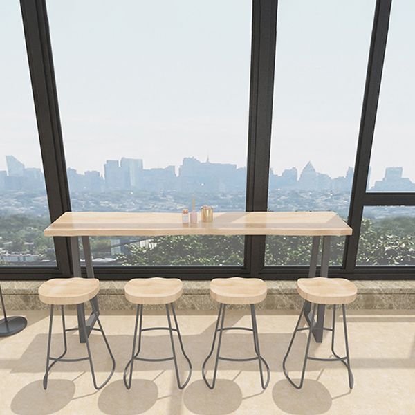 Juego de mesa rectangular de madera maciza para Bar, mesa de mostrador moderna de 1/5 piezas con taburetes sin respaldo