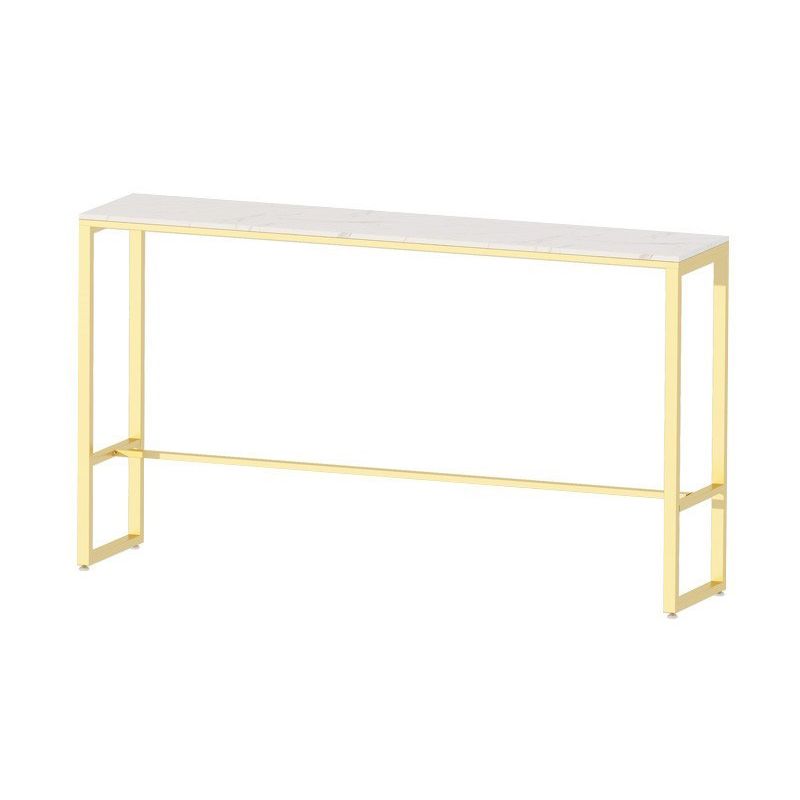 Glam 1/4/7 Pieces Bar Table Set Rectangle Stone Counter Table with High Stools for Cafe Clearhalo 'Bar Furniture' 'furn' 'furn_home_bar_bar_sets' 'Furniture' 'Home Bars & Bar Sets' 'home_bar_bar_sets' 'Kitchen & Dining Furniture' 1200x1200_9c3a5972-45a6-4d48-acec-9f01965bf964