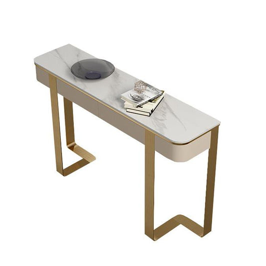 Glam Golden Console Accent Table Half Moon Console Sofa Table for Hall