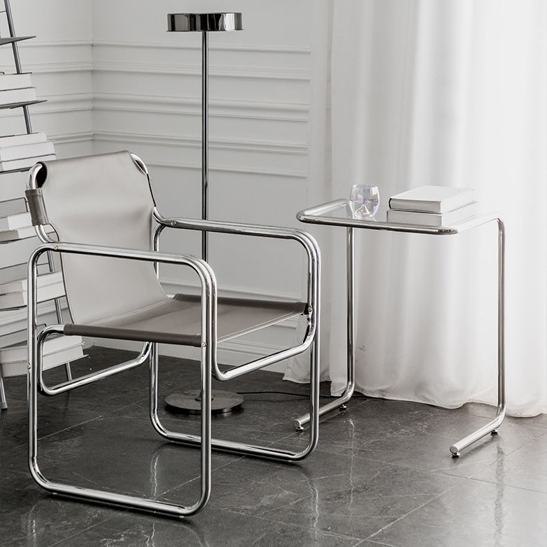 Tavolo da corner in vetro modernistico in vetro in metallo c laterale per soggiorno