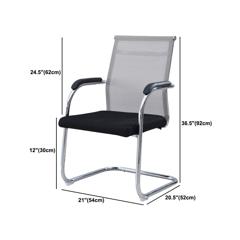 Chaise de bureau à cadre argenté sans fauteuil AirGrid pénible avec respirabilité