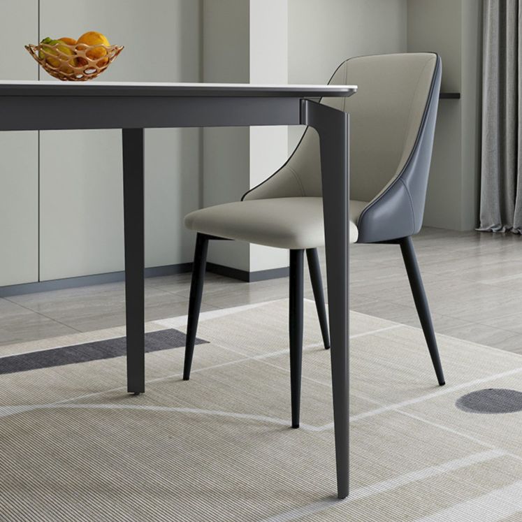 Modern Rectangular Stone Dining Table with 4 Foot for Dining Hall Clearhalo 'Dining Tables & Seating' 'Dining Tables' 'dining_table' 'furn' 'furn_dining_table' 'Furniture' 'Kitchen & Dining Furniture' 1200x1200_9c3c9642-7360-44c0-8ae8-c6be81583498