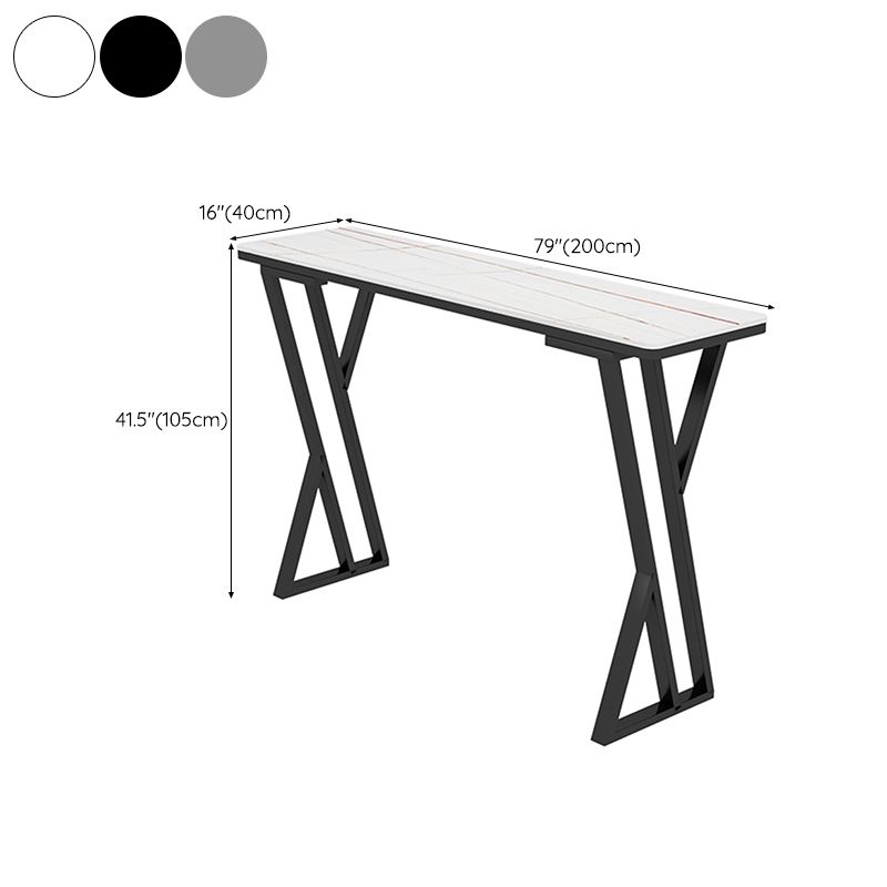Modern Style Bistro Bar Table Rectangle Stone Top Bar Table for Dining Room Clearhalo 'Bar Furniture' 'Bar Tables' 'bar_tables' 'furn' 'furn_bar_tables' 'Furniture' 'Kitchen & Dining Furniture' 1200x1200_9c3cbbbb-c5fb-483c-914b-ad41f407e789