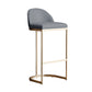 Taburete de bar tapizado moderno, taburete de bar con respaldo bajo y altura de barra con reposapiés