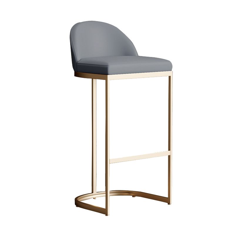 Taburete de bar tapizado moderno, taburete de bar con respaldo bajo y altura de barra con reposapiés