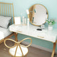 15.74" Wide Bedroom Dressing Table White Gold Make-up Vanity with 4 Storage Drawers