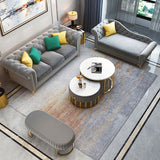 Modern Flared Arm Settee Stationary Solid Color Sofa for Living Room