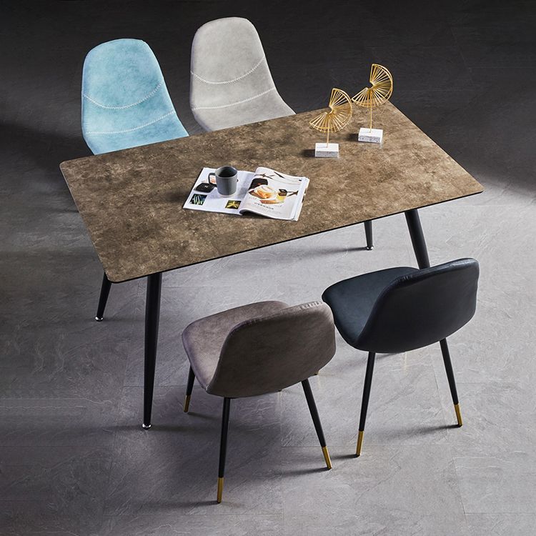 Scandinavian Design Solid Back Armless Dining Chairs Leather Dining Side Chairs Clearhalo ' kitchen&dining_furn' 'Dining Chairs' 'Dining Tables & Seating' 'dining_chair' 'furn' 'furn_dining_chair' 'Furniture' 'furniture_dining_chair' 'Kitchen & Dining Furniture' 'kitchen' 1200x1200_9c3f337b-da34-4b50-a8ad-43813fbfa9f7