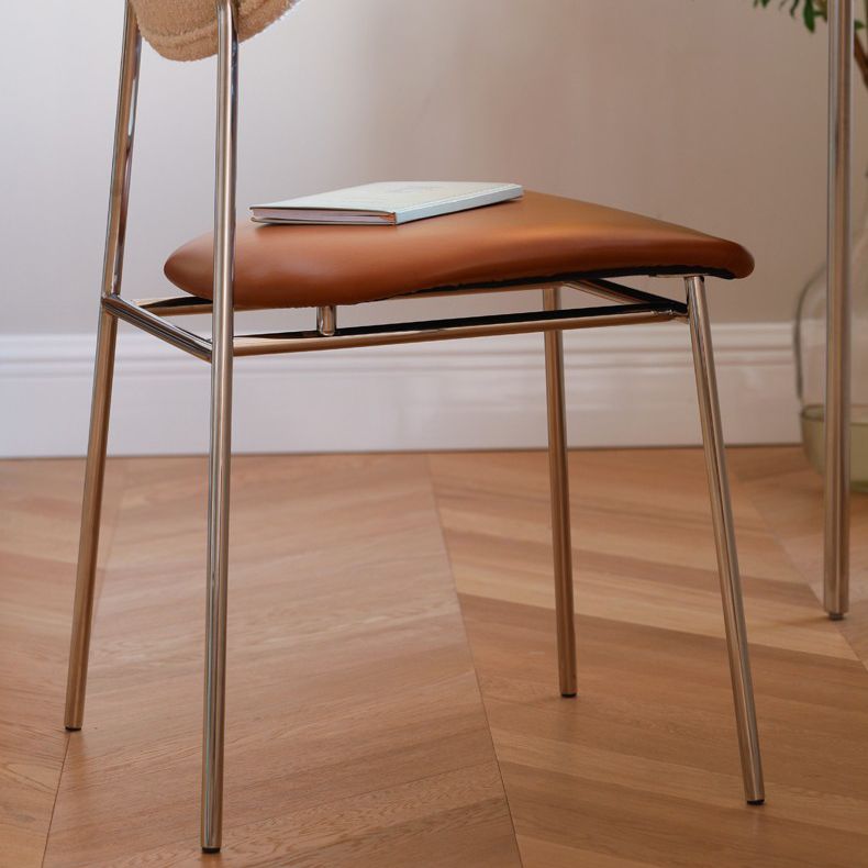 Chaise de salle à manger de cuisine contemporaine Open Back Metal Fide Side