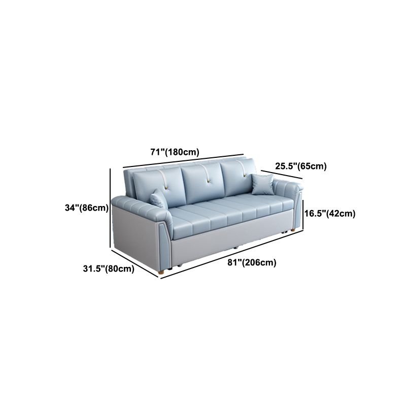 Square Arm Standard Couch Bed Contemporary Faux Leather Bed Sofa Couch Clearhalo 'furn' 'furn_sofas' 'Furniture' 'Living Room Furniture' 'Sofa' 'sofas' 1200x1200_9c4081fe-1f28-434e-88bd-ee55e4ed5b35