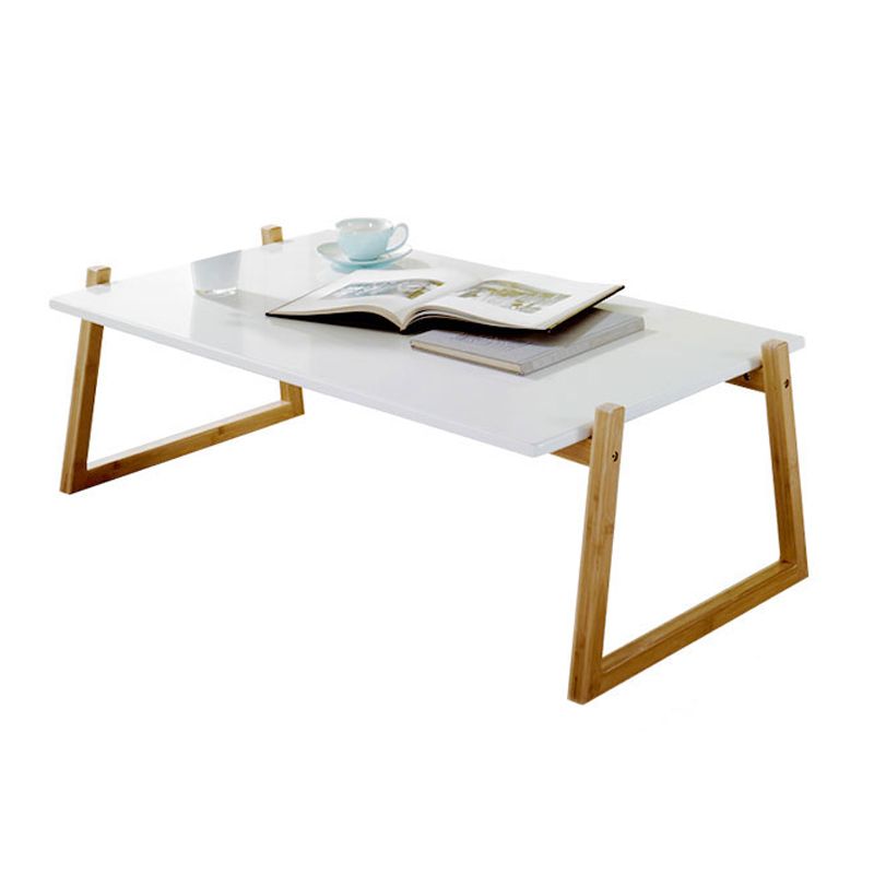 12.5"/17.7"Tall Sled Base Rectangular Wooden Top Coffee Table