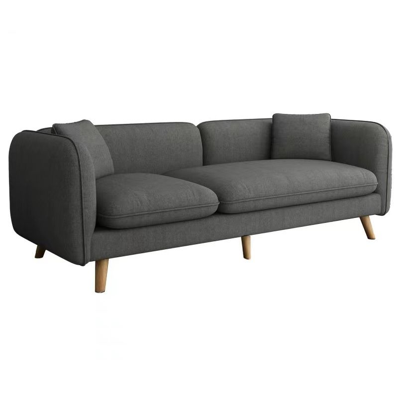 Contemporain 27,55 "H coton mélange canapé de bras carré avec oreillers