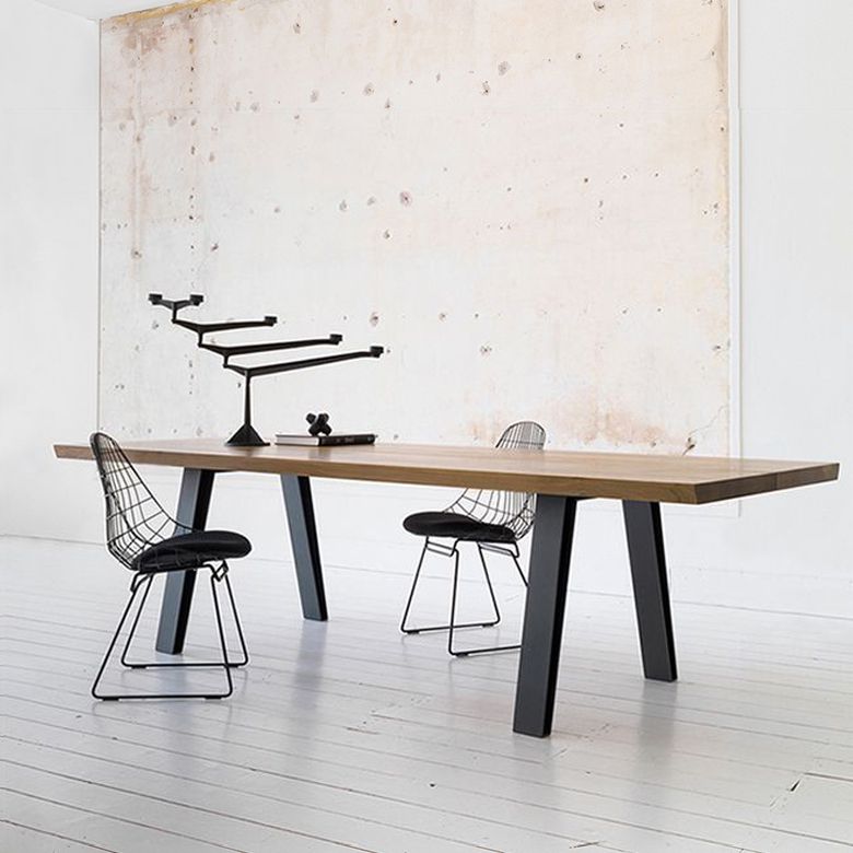 Industrial Brown Rectangle Dining Table Solid Wood Standard Dining Table with 4 Legs Base Clearhalo ' dining_table' 'Dining Tables & Seating' 'Dining Tables' 'furn' 'furn_dining_table' 'Furniture' 'furniture_dining_table' 'Kitchen & Dining Furniture' 'kitchen&dining_furn' 'kitchen' 'kitchen_dining_table' 1200x1200_9c416a89-1623-4f23-b05a-51a038ac5068