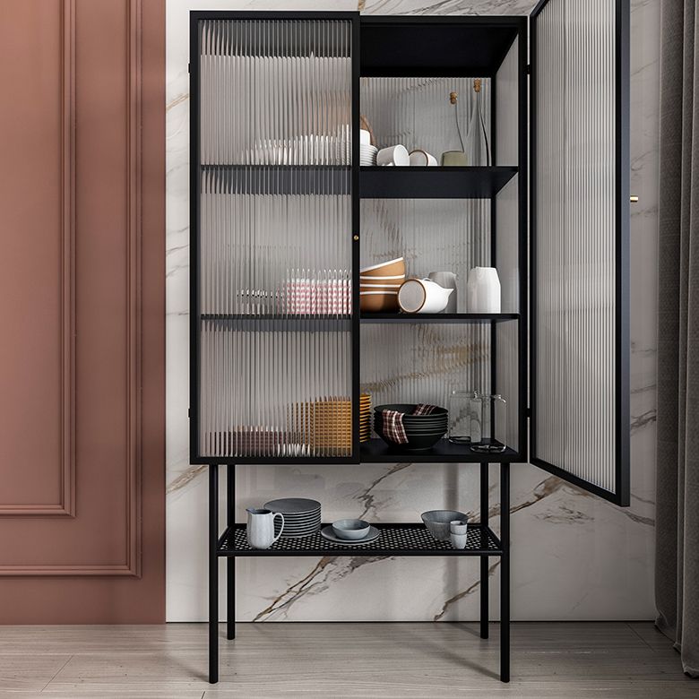Sideboard di ferro della porta di vetro moderno server moderno con spazio per il soggiorno cucina