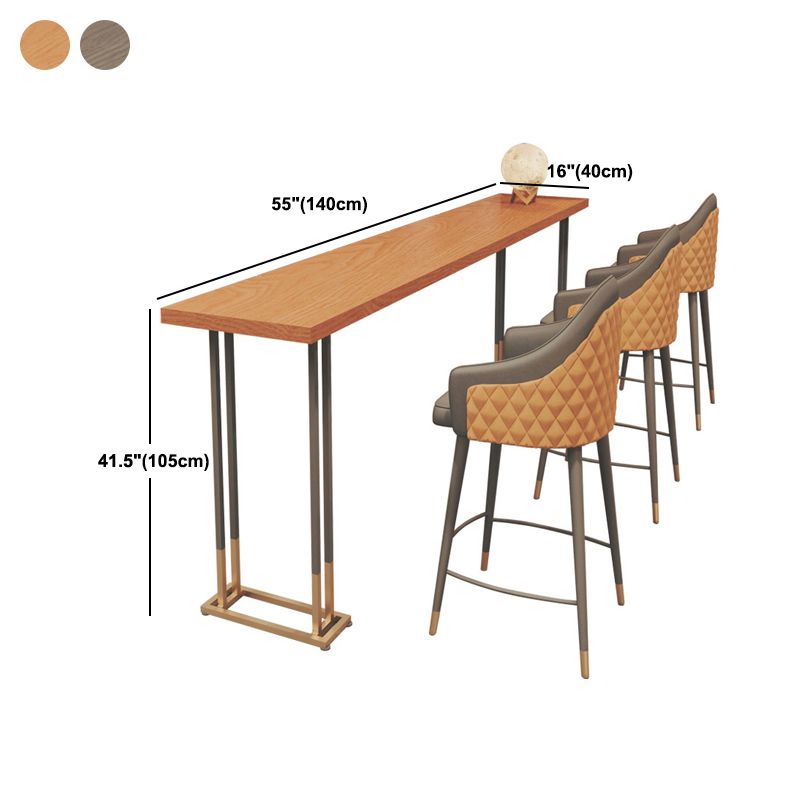 Glam Rectangle Bar Table Solid Wood Fixed Bar Dining Table for Indoor Clearhalo 'Bar Furniture' 'Bar Tables' 'bar_tables' 'furn' 'furn_bar_tables' 'Furniture' 'Kitchen & Dining Furniture' 1200x1200_9c422f68-bc59-4088-a4b9-12c79f1d7557