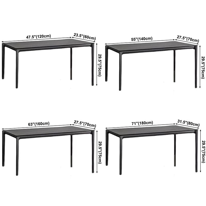 Industrial Black Solid Wood Dining Table Rectangle Shape Dining Table for Kitchen Clearhalo ' dining_table' 'Dining Tables & Seating' 'Dining Tables' 'furn' 'furn_dining_table' 'Furniture' 'furniture_dining_table' 'Kitchen & Dining Furniture' 'kitchen&dining_furn' 'kitchen' 'kitchen_dining_table' 1200x1200_9c425fcc-8c5d-4c5c-ae46-c9fe54ce6c83