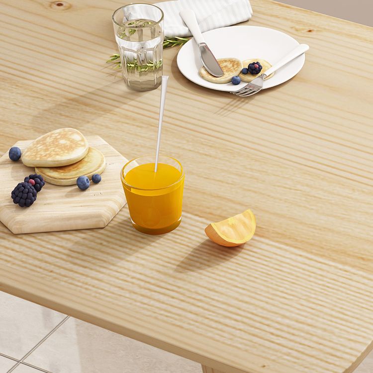 Rechthoekige eettafel Modern natuurlijk eiken massief houten tafelblad voor woonkamer