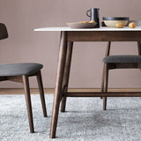 Tavolo da pranzo rettangolo bianco top-secolo moderno tavolo da base di cavalletto in stile moderno