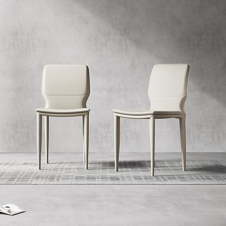 Contemporary Armless Solid Back Side Chairs Leather Dining Chairs Clearhalo ' kitchen&dining_furn' 'Dining Chairs' 'Dining Tables & Seating' 'dining_chair' 'furn' 'furn_dining_chair' 'Furniture' 'furniture_dining_chair' 'Kitchen & Dining Furniture' 'kitchen' 1200x1200_9c4840ae-759c-45b8-8958-9ef55e6af2d8