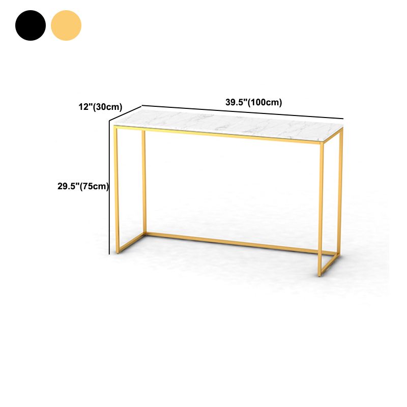 Tavolo di divano rettangolo di marmo glam tavolo resistente alle macchie graffiate