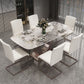 Luxury Sintered Stone Top Table Rectangle Indoor Table with Gold Metal Pedestal Clearhalo 'Dining Tables & Seating' 'Dining Tables' 'dining_table' 'furn' 'furn_dining_table' 'Furniture' 'furniture_dining_table' 'Kitchen & Dining Furniture' 'kitchen' 'kitchen_dining_table' 1200x1200_9c4a38c0-2e91-4d92-96be-6479e4e8629f