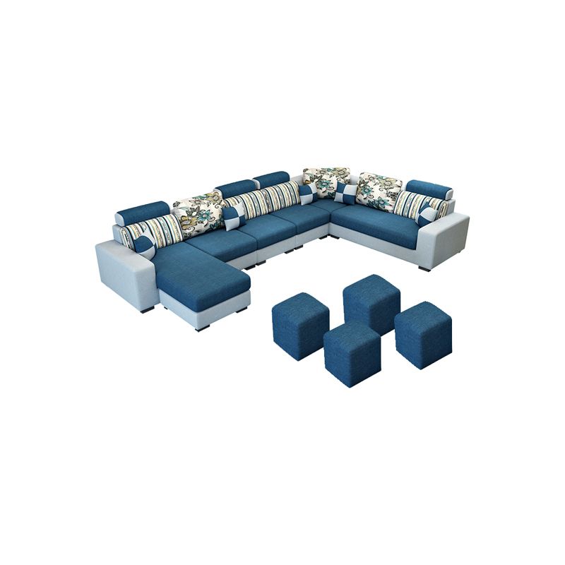 135.83"L x 87.8"W x 35.43"H 4-seat Sofa Square Arm Sectionals with Cushion Back Clearhalo 'furn' 'furn_sectionals' 'Furniture' 'furniture_sectionals' 'Living Room Furniture' 'Sectionals' 1200x1200_9c4a68b0-bcea-49a1-8432-2fd65dae4282