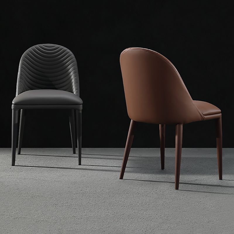 Parsons Side Chair Leather Metal Base Dining Chair for Dining Room Clearhalo 'Dining Chairs' 'Dining Tables & Seating' 'dining_chair' 'furn' 'furn_dining_chair' 'Furniture' 'Kitchen & Dining Furniture' 1200x1200_9c4b278f-572b-4cfc-b882-5568d4f5e1b7