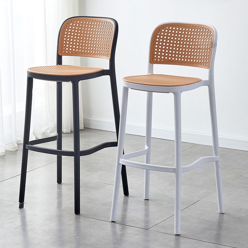 Modern Style Plastics Bar Stool with Footrest Low Back Simple Bar Stool for Kitchen Clearhalo 'Bar Furniture' 'Bar Stools' 'bar_stools' 'furn' 'furn_bar_stools' 'furniture_bar_stools' 'Kitchen & Dining Furniture' 'kitchen&dining_furn' 'kitchen' 'kitchen_furn' Furniture' 1200x1200_9c4b7875-e94a-4843-b8f2-59a888c79e4f