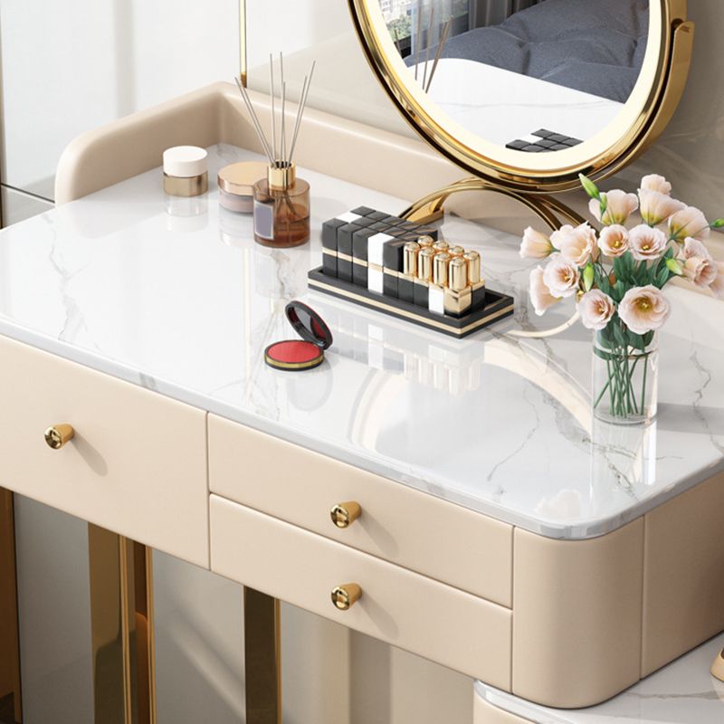 Lussuoso tavolo da toep in metallo tavolo da toeletta da letto in pietra scrivania vanità