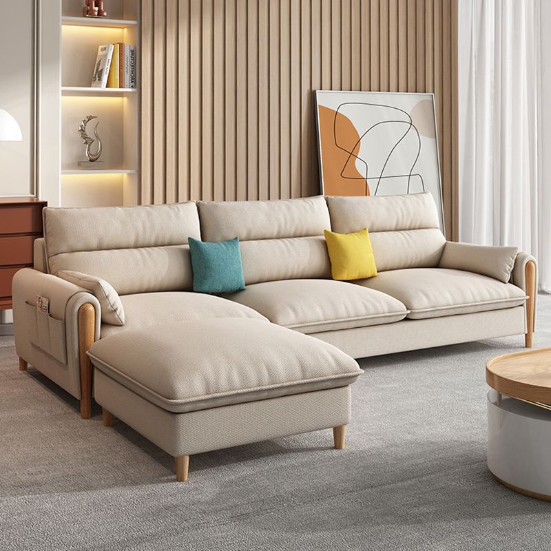 モダン縫製枕バック標準枕トップアームとストレージソファ