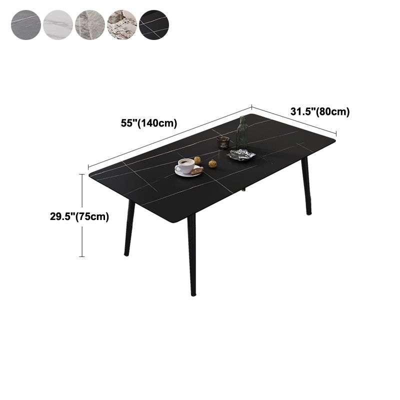 Modern Rectangle Dining Table Sintered Stone 4 Legs Table for Dining Room Clearhalo 'Dining Tables & Seating' 'Dining Tables' 'dining_table' 'furn' 'furn_dining_table' 'Furniture' 'Kitchen & Dining Furniture' 1200x1200_9c4e46e6-728b-4e76-8212-ba92b694a751