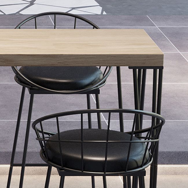 Modern Marble Pub Table with Rectangle Table Top Black Legs Table - 42" H Clearhalo 'Bar Furniture' 'Bar Tables' 'bar_tables' 'furn' 'furn_bar_tables' 'Furniture' 'furniture_bar_tables' 'Kitchen & Dining Furniture' 1200x1200_9c4f26f1-180b-46aa-9754-ec6360075943