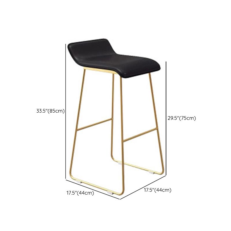Glam Style Counter Stool Upholstered Bar Stool with Metal Base