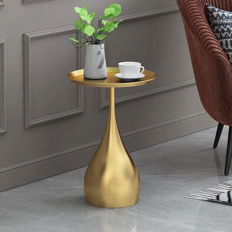 23.6 inch Tall Metal Side Table Minimalist Pedestal End Table Clearhalo 'Coffee & Accent Tables' 'End & Side Tables' 'end_side_tables' 'furn' 'furn_end_side_tables' 'Furniture' 'Living Room Furniture' 1200x1200_9c514289-4285-4c7c-bdd1-2a3aa119d5b7
