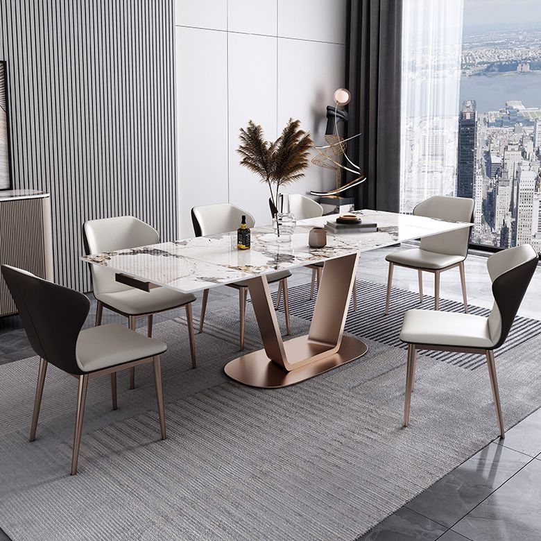 Glam 1/2/5/7 Pieces Dinette Set Sintered Stone Dining Room Set Clearhalo 'Dining Room Sets' 'Dining Tables & Seating' 'dining_room_set' 'Furniture' 'furniture_dining_room_set' 'Kitchen & Dining Furniture' 1200x1200_9c51eb60-6b91-48ea-865c-ddc22f591e6a