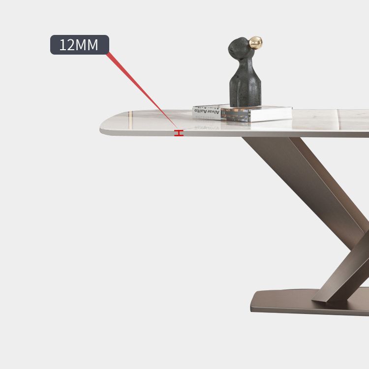 Modern Sintered Stone Dining Room Set with Rectangle Table and Metal Base Home Dining Set Clearhalo 'Dining Room Sets' 'Dining Tables & Seating' 'dining_room_set' 'furn' 'furn_dining_room_set' 'Furniture' 'furniture_dining_room_set' 'Kitchen & Dining Furniture' 'kitchen&dining_furn' 'kitchen' 1200x1200_9c52df87-0763-474d-8b34-163a2b80ae7a