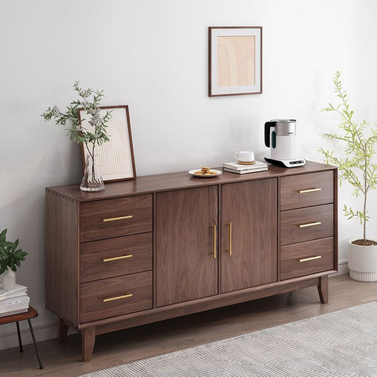 Stegno a buffet di archiviazione in stile glam Sideboard a buffet in legno solido con 6 disegni