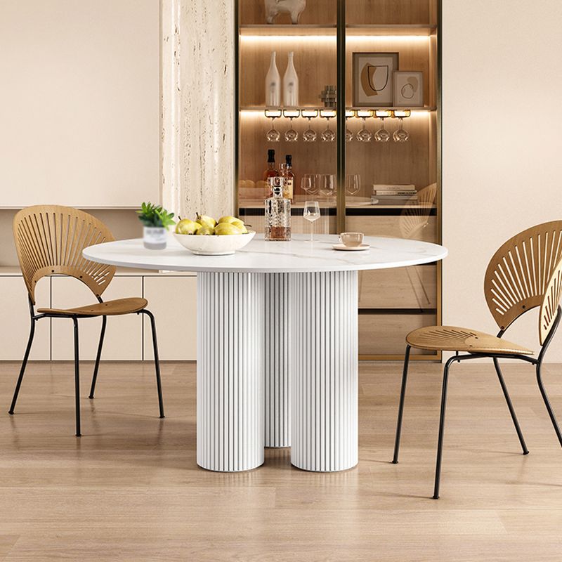 Round Standard Height Dining Table Modern White Wood Dining Site Table Clearhalo 'Dining Tables & Seating' 'Dining Tables' 'dining_table' 'furn' 'furn_dining_table' 'Furniture' 'furniture_dining_table' 'Kitchen & Dining Furniture' 'kitchen' 'kitchen_dining_table' 1200x1200_9c54328f-6f9b-4beb-bf3a-7e1001b81e89