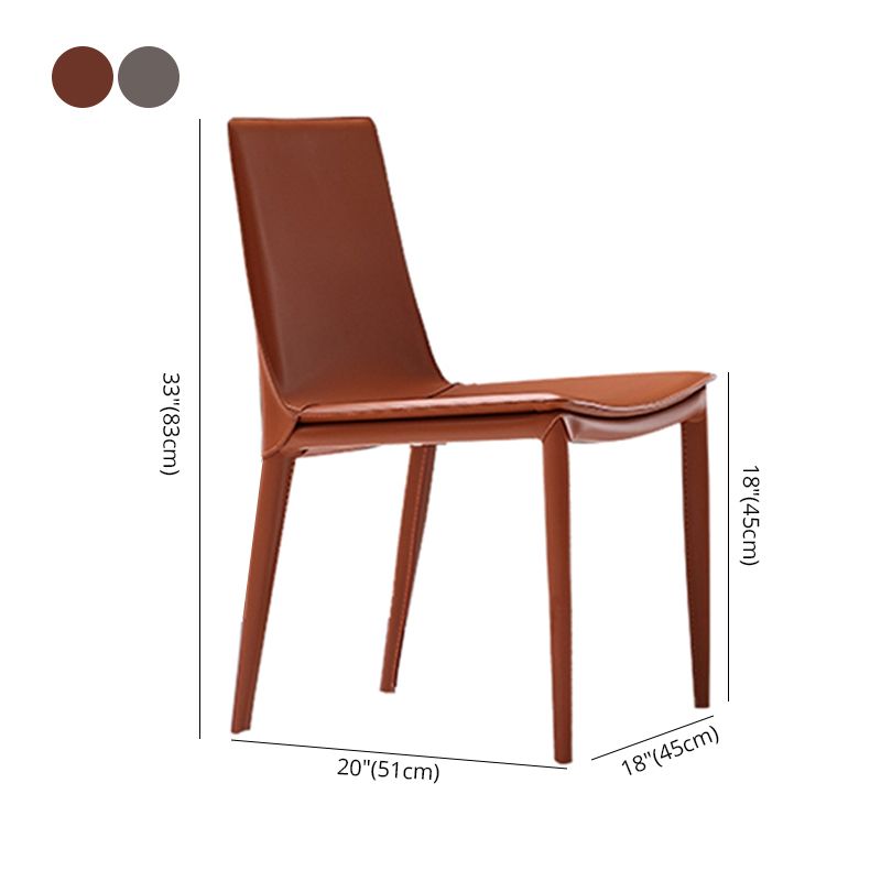 Designer Style Leather Home Side Chair Solid Back Dining Chair (Set of 2) Clearhalo ' kitchen&dining_furn' 'Dining Chairs' 'Dining Tables & Seating' 'dining_chair' 'furn' 'furn_dining_chair' 'Furniture' 'furniture_dining_chair' 'Kitchen & Dining Furniture' 'kitchen' 1200x1200_9c56bb42-ba78-4c53-9b84-64fe43b57fd7