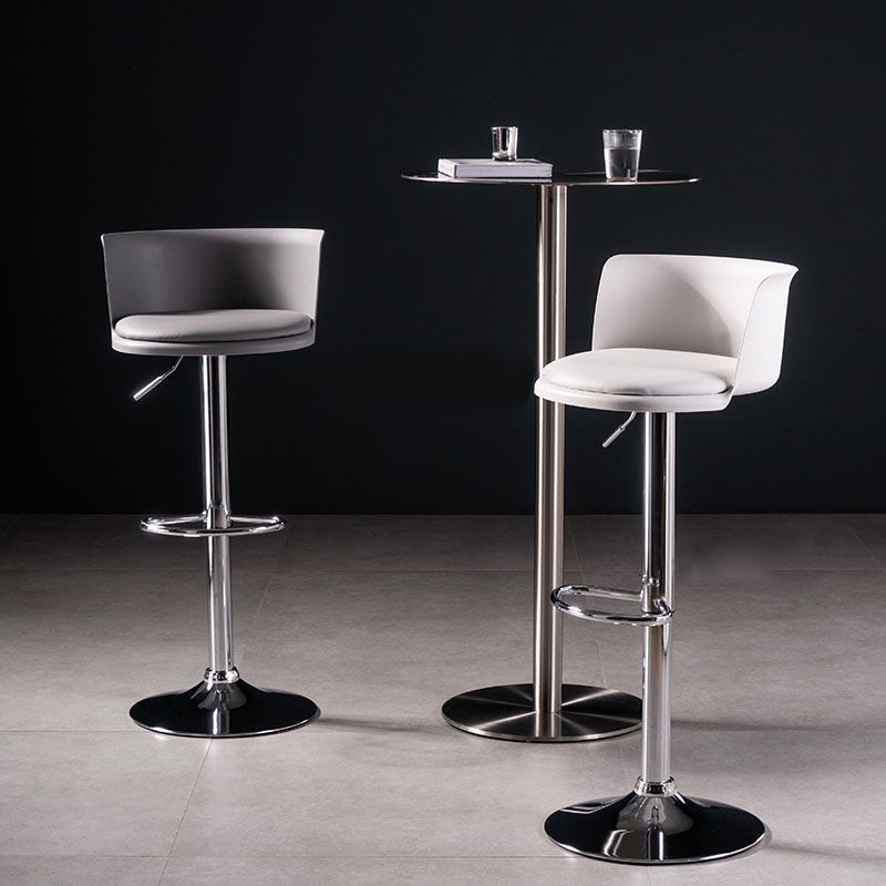 Scandinavian Adjustable Height Barstool Faux Leather Swivel Bar Stools Clearhalo 'Bar Furniture' 'Bar Stools' 'bar_stools' 'furn' 'furn_bar_stools' 'Furniture' 'Kitchen & Dining Furniture' 1200x1200_9c56f1a7-ada7-40bd-b396-4a23b4071e93