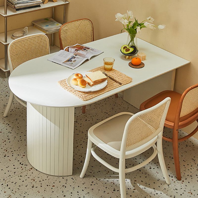 Wood Top Dining Table Traditional Luxury Dining Table with White Sled Base Clearhalo 'Dining Tables & Seating' 'Dining Tables' 'dining_table' 'furn' 'furn_dining_table' 'Furniture' 'Kitchen & Dining Furniture' 1200x1200_9c57648e-77d3-45d0-a783-ac6cc24024b9