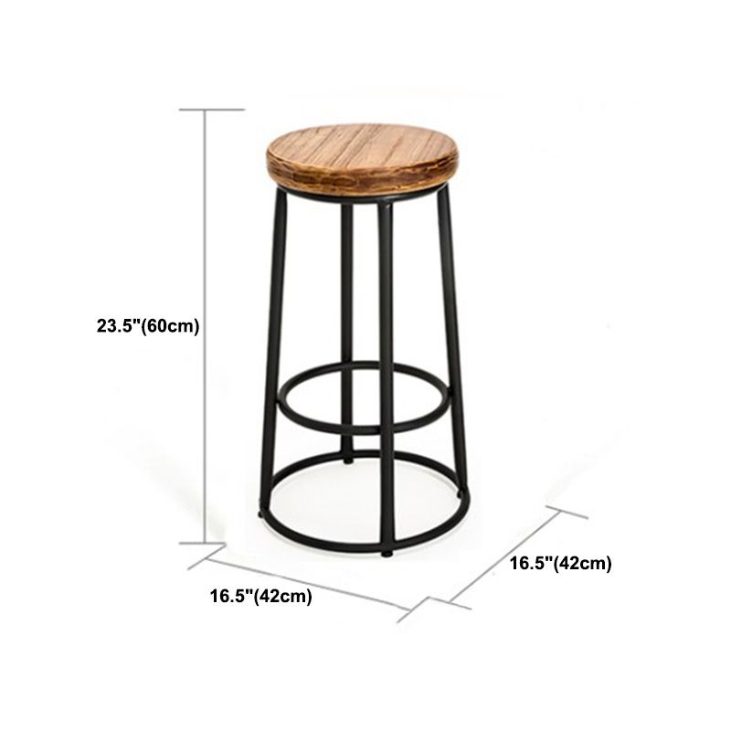 Industrial Solid Wood Bar & Counter Stool Round Cafe Counter Chair in Natural Clearhalo 'Bar Furniture' 'Bar Stools' 'bar_stools' 'furn' 'furn_bar_stools' 'Furniture' 'furniture_bar_stools' 'Kitchen & Dining Furniture' 1200x1200_9c591ec3-8a93-463b-ad3d-13c30652893c