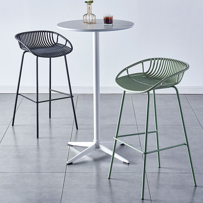 Industrial Backrest Armless Counter Stool Metal Cafe Bar Stool with 4 Legs Clearhalo 'Bar Furniture' 'Bar Stools' 'bar_stools' 'furn' 'furn_bar_stools' 'Furniture' 'Kitchen & Dining Furniture' 1200x1200_9c5a0725-9154-447d-bd69-5f28b5194394