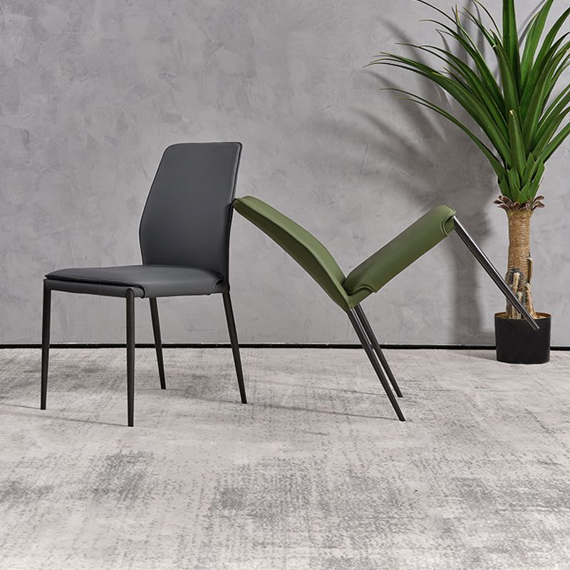 Faux Leather Parsons Dining Chair Dining Room Upholstered Chair Clearhalo 'Dining Chairs' 'Dining Tables & Seating' 'dining_chair' 'furn' 'furn_dining_chair' 'Furniture' 'Kitchen & Dining Furniture' 1200x1200_9c5bb4fa-38d8-44a3-9fd1-5dbacfb79b96