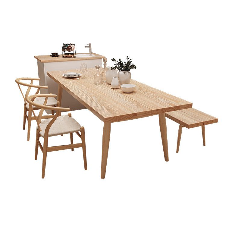 Glam Table à manger rectangulaire en bois avec pieds en bois pour usage domestique