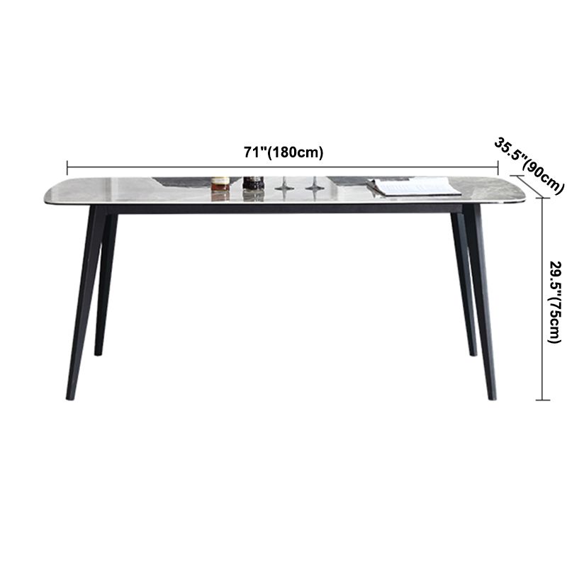 Contemporary Dining Table Sintered Stone Dining Table with 4 Black Legs for Dining Clearhalo ' dining_table' 'Dining Tables & Seating' 'Dining Tables' 'furn' 'furn_dining_table' 'Furniture' 'furniture_dining_table' 'Kitchen & Dining Furniture' 'kitchen&dining_furn' 'kitchen' 'kitchen_dining_table' 1200x1200_9c5eb036-c0bb-4eee-8bd3-31afe90a5f1c