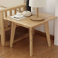 Solid Wood 4 Legs Coffee Table Nordic 17.7" High Cocktail Table